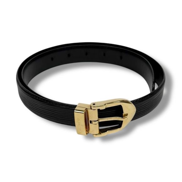 Louis Vuitton Epi Leather Belt Noir Black Santure 85 - Picture 2 of 10